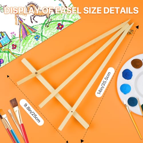 3 Pack 14 Inch Wood Easels, Tabletop Painting Display Easels, Painting Party Easel, Portable Canvas Holders