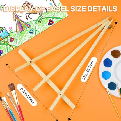 3 Pack 14 Inch Wood Easels, Tabletop Painting Display Easels, Painting Party Easel, Portable Canvas Holders