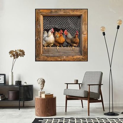Diamond Art Kits for Adults,Chicken Coop Diamond Painting Kits for Beginner - color: Chicken
