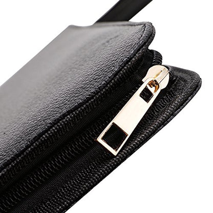 48 PU Leather Fountain Pen Case Large Capacity Black Roller Ball Pen Holder Bag Pouch - size: Black for 48 pens