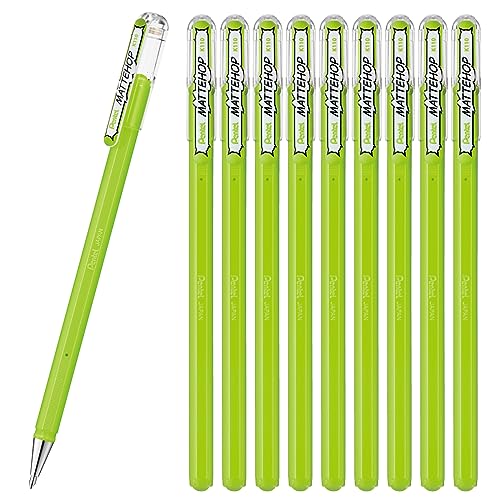 Pentel Color Ballpoint Pen Matte Hop Yellow Green 10 Pens K110-VK - color: yellow green