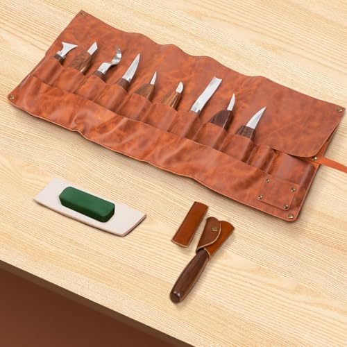 IMYMEE Wood Carving Tools Deluxe-Whittling Knife,Wood Carving Kit,Wood Whittling Kit for Beginners,Spoon Carving Kit,Woodworking Tools Set Large Wood Carving Knife Set - color: Black