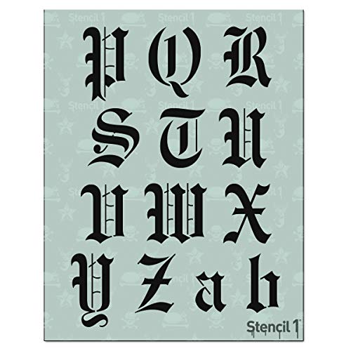 Stencil1 Old English Font Stencil 2" Alphabet Letters Painting Craft - size: 2" Letters