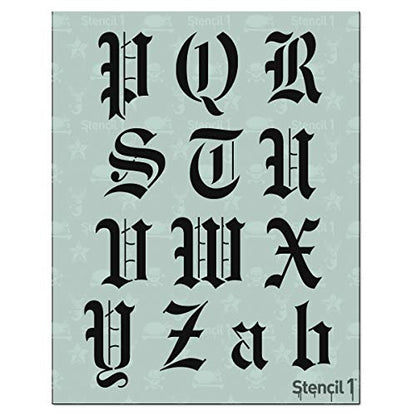 Stencil1 Old English Font Stencil 2" Alphabet Letters Painting Craft - size: 2" Letters