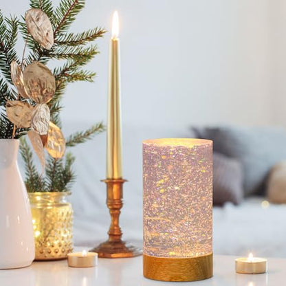 Honoson Light Resin Silicone Mold Set, Include Resin Mold and USB Powered Wooden Lighted Base Stand for DIY Table Candle Desktop Lamp Ornaments(2.5 x 4 Inches,Cylinder) - size: 2.5 x 4 Inches, style: Cylinder