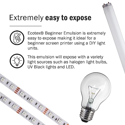 Ecotex® Beginner Screen Printing Emulsion, Ready to Use Photo Emulsion 8oz - size: 8 fl oz