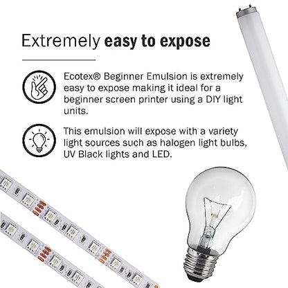 Ecotex® Beginner Screen Printing Emulsion, Ready to Use Photo Emulsion 8oz - size: 8 fl oz