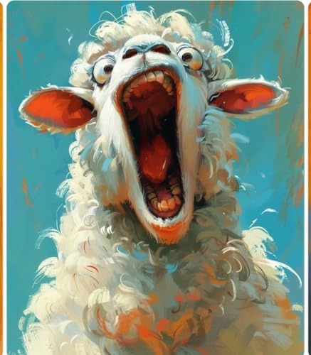 FunLynJoy Paint by Numbers for Adults Beginner, Funny Animals Paint by Numbers Funny Pet 16 x 20 Inch (Sheep) - color: Sheep