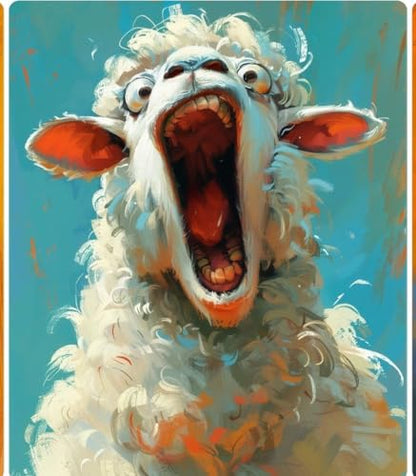 FunLynJoy Paint by Numbers for Adults Beginner, Funny Animals Paint by Numbers Funny Pet 16 x 20 Inch (Sheep) - color: Sheep