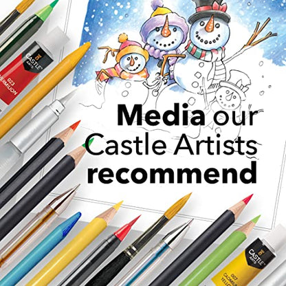 Castle Arts Christmas Coloring Book for Adults - with Color Guide | Cards, calendar, and scenes curated by in-house artists to lift the spirit - no-show-through paper, frameable A4 - color: Christmas
