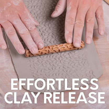 Byllstore Clay Texture Rollers | 10-Pack | 5 in x 0.65 in | Premium Wooden Pottery Tools | Set C - color: 10-Pack | 5" x 0.65" | SET C