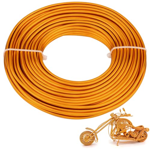 9 Gauge Aluminum Craft Wire, 52.5FT Bendable Armature Wire for Sculpting, Jewelry Making, DIY Crafting, Doll Making, Modelling, Bonsai Training(Yellow) - color: Yellow