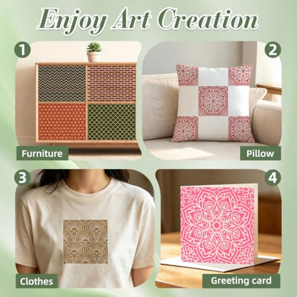 Texture Stencils for Crafts Reusable 16Pcs Stencils(5.9X5.9 in) - color: Texture 11