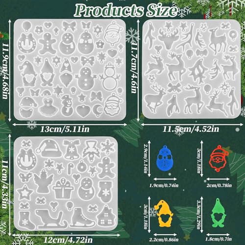 6 Pack Christmas Resin Earring Molds with Holes, Various Shapes Elk Santa Claus Snowman Gingerbread Man Angel Silicone Mold for Earring Pendant Christmas Theme Jewelry Gift - color: 6 Pcs Christmas Theme Earring Molds