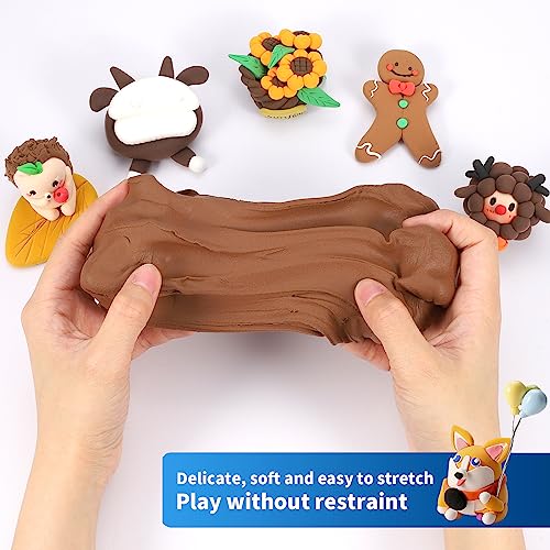 ifergoo 500g Brown Air Dry Clay, 1.1LBS DIY Creative Modeling Clay for Kids | Refill Foam Magic Clay for School Art & Craft Project, Slime Supplies, Ultra-light & Soft, Gift for Age 3-12 Boys & Girls - color: Brown/500g