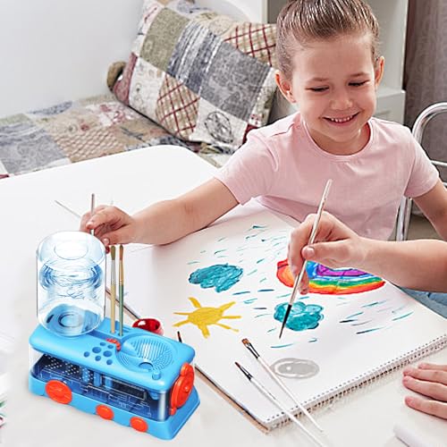Upgraded Paint Brush Cleaner Tool,Brush Rinser Cup Painting Running Water Circulation Art Supplies for Acrylic,Watercolor and Water Based Creative Gift for Adult Artist Beginner and Painter - color: Blue2