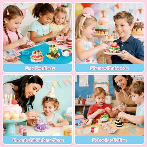 Air Dry Clay for Kids Modeling Clay Kit, 12 Boxes Model Magic Molding Clay with Tools & Tutorial, Non-Sticky, Arts and Crafts for Kid Ages 4-8 8-12 Girl Birthday Gift, Cake Party Favor Classroom Prize