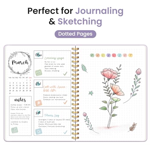 Taja Dotted Spiral Journal Notebook for Women & Men, 140 Pages, Dotted Notebook for Journaling & Note Taking, Journals for Writing, A5(5.7" x 7.9") – Purple - color: E.Purple, style: b-Dotted
