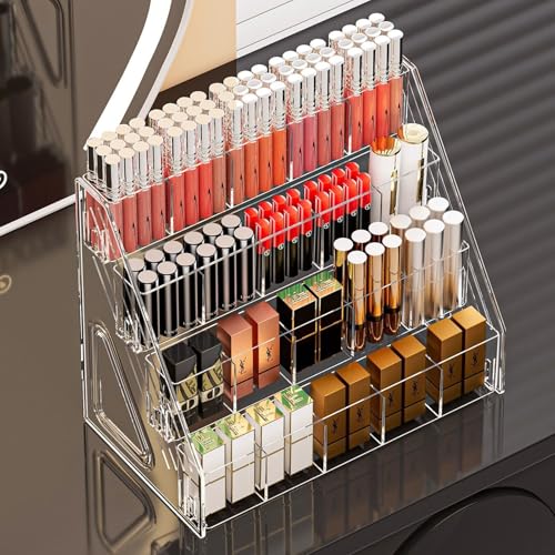 Vowcarol Pen Holder, Marker Organizer 20 Compartments, Clear Pencil Holder Space Saving, 4-Tire