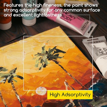 MEEDEN Acrylic Paint Raw Sienna: 100ml/3.38oz x 2 with Titanium White - color: Raw Sienna, size: 2 Tubes