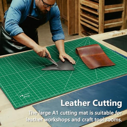 24"x36" Self-Healing Sewing Mat: Large Double Sided Green 5-Ply Hobby Mat, A1 Rotary Cutting Mat for Sewing, Quilting & Fabric Crafts - color: Green, size: 36"L x 24"W