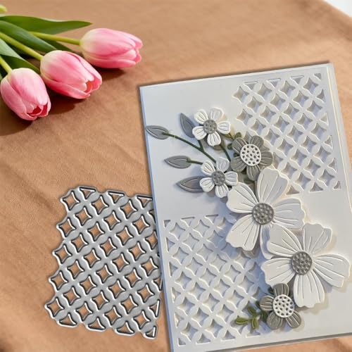 Lapoo Geometric Cutting Die for Scrapbooking - Durable, Metal Cutting Die for DIY Scrapbook Photo Album Decorative Paper Card, Card Making Supplies (Fence Background Frame 2.6 x 2.1 in) - color: Fence Background Frame 2.6 x 2.1 in