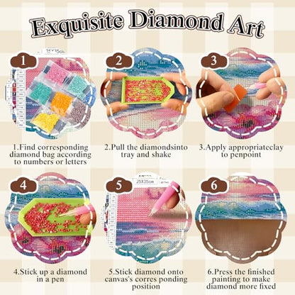 Diamond Painting Kits for Adults, Ocean Eye Diamond Art Kit 12x16In | 5D Full Round Drill Diamond Dots Kits Gem Arts DIY Crafts for Home Wall Deco Present - color: KM1145-1