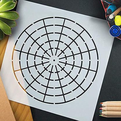 5 Pieces Mandala Dot Painting Tool Stencils Template Set, 8/12/16 Segment Dotting Tools Mandala Stencils Reusable Dot Stencil Rock Painting Stencil Circle Template for DIY Art Projects