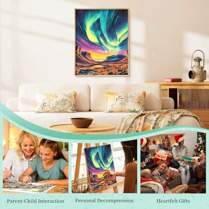 Paint by Numbers Kit for Adults, Aurora DIY Painting Kit, 16x20 Inch - color: CYOP1P12