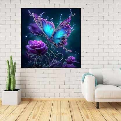 Lophomie Diamond Art Kits for Adults, 5D Butterfly Diamond Painting Kits - color: Butterfly Diamond Art, size: 13.8x13.8in (35x35cm)