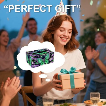 LSQFS DIY Diamond Painting Tissue Box Kit,Handmade Gift for Adults - color: Green Butterfly