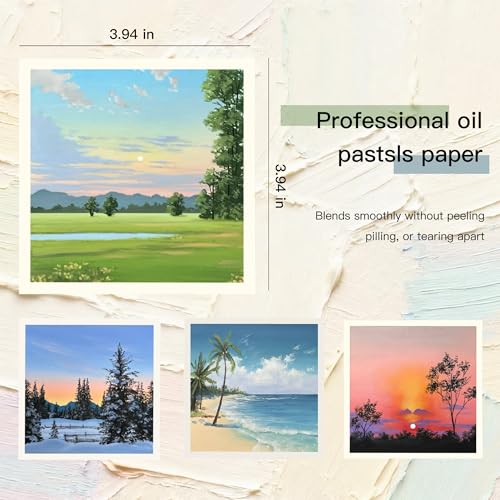 rubens 57 PCS Soft Oil Pastels Kit for Beginner Drawing | 24 Colors Soft Oil Pastels in Box with Palette Knife, Base Board, Tape, 30 Sheets Oil Pastel Paper - color: 24 Colors Set
