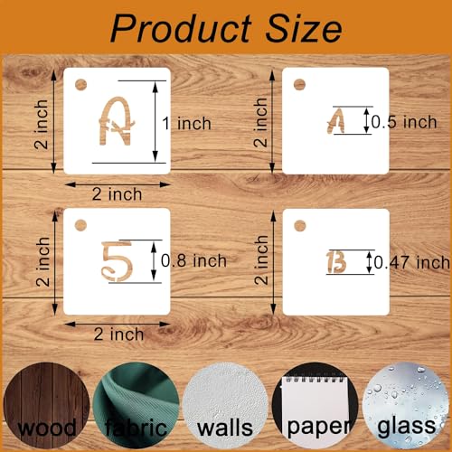 1-Inch Alphabet Letter Magic Letter Stencils & Numbers - 70 Pcs Reusable Plastic Art Craft Stencils for Painting on Wood Sign, Journal & DIY Craft Decoration - size: 1 inch