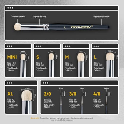 Transon 8pcs Miniature Painting Dry Brush Set with 5 Drybrushes and 3 Small Detail Brushes for Model Making and Miniature Model Painting - size: 8 PCS Dry Brush
