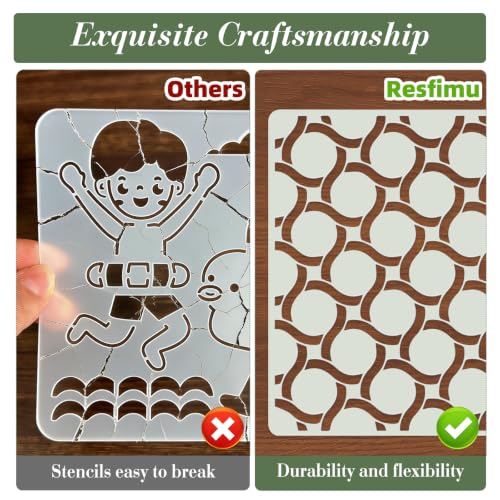 Geometric Texture Stencils for Crafts Reusable 16Pcs Stencils(5.9X5.9 Inch) - color: Texture 24