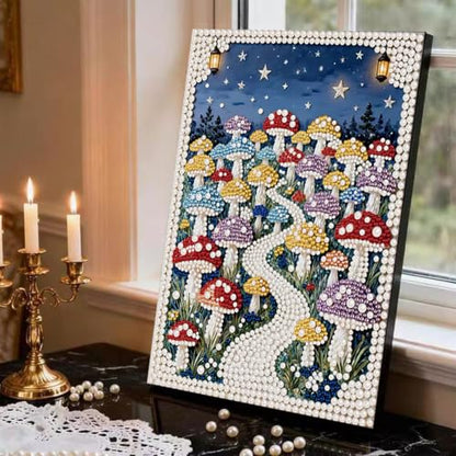 Moonlight Mushroom Pearl Art Kits for Adults,Pearl Diamond Painting 12x16In - color: DP04383