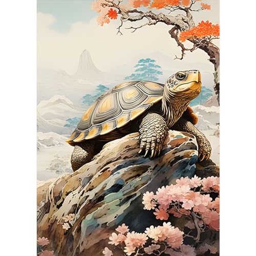 SENQAO Sea Turtle Diamond Painting Kits for Adults Beginners - 5D Animal Full Drill Round Diamond Art Kits Flower Tree Diamond Dots Paintings with Diamonds Gem Art Picture Crafts Home Decor 30x40cm - color: turtle