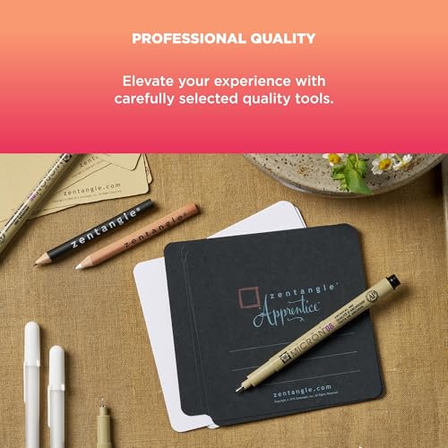 Sakura 50009 Zentangle Apprentice Classroom Pack , White | All-in-One Kit for Drawing, Relaxing, Meditative Patterns, Includes Gelly Roll and Micron Pens, White Pencil and Black Tiles - size: 1 Count (Pack of 193)