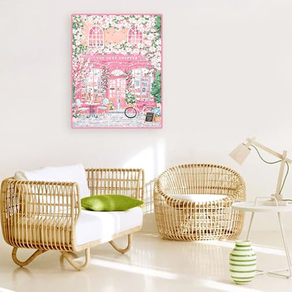 Eterkosu Pink Shop Diamond Art Kits for Adults,Beginner 5D Diamond Painting - color: pink shop