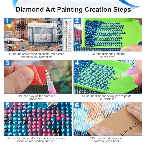 ossomo Diamond Painting Kits for Adults,Sunset Pier Full Drill Diamond Art Kits Diamond Dots Paintings for Beginners,Round 5D DIY Arts and Crafts for Home Wall Decor 12x16 inch