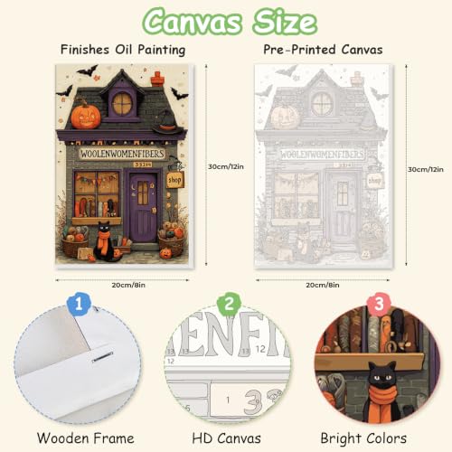 Spandrel Ghost Paint by Number Kits Floral for Adults, Halloween Paint by Number Kits on Canvas Daisy Flower, DIY Acrylic Oil Painting by Numbers Gitfs for Home Wall Decor, 8x12in - color: H-15