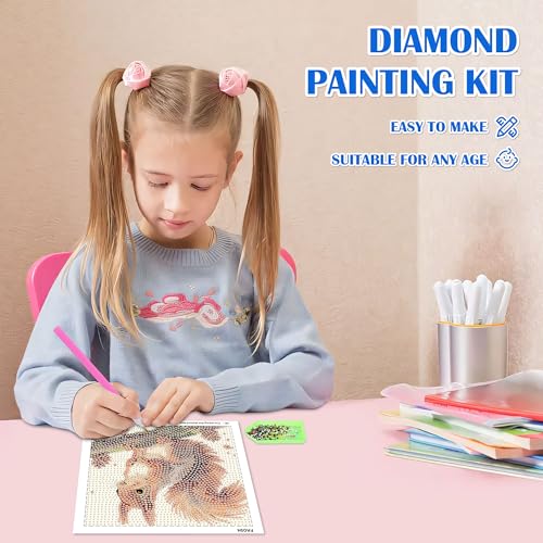 Leixonl Diamond Art Kits for Kids with Framed (7 in) Cartoon Animals DIY Gem Art Painting - Arts & Crafts Gifts for Beginners & Teens (1p-6 in-Squirrel) - color: 1p-6 in-squirrel