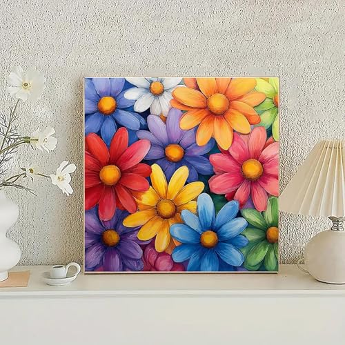 NDNXYXGS Flowers Paint by Numbers Kit for Adults,Daisy DIY Painting Kits on Canvas,Floral Color by Numbers,Large Adult Paint by Number for Gifts,Home Wall Decor - color: flower