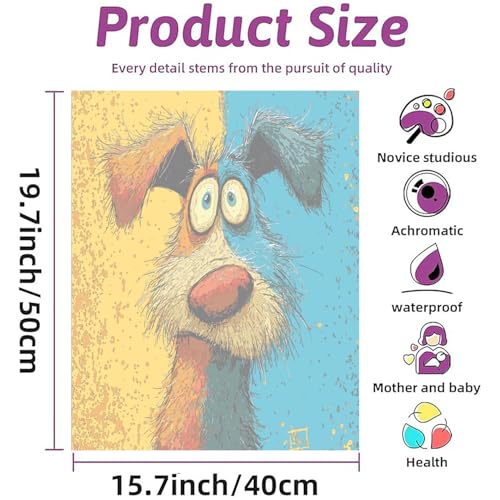 PSENIW Paint by Numbers Kit for Adults Beginners,Abstract Dog 16x20 inches | Animal Digital Painting For Home Wall Decoration And Gifts,Abstract Cat Frameless Beginner DIY Acrylic Watercolor - color: Bronze