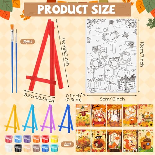Blosssound 10 Set Fall Pre Printed Canvas For Painting Autumn Canvas 5x7" - style: Autumn