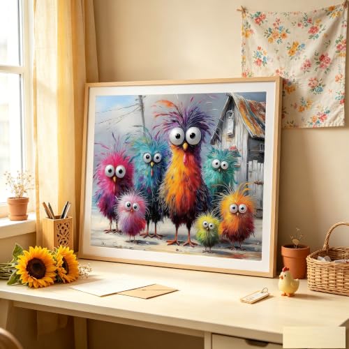 Funny Chicken Paint by Numbers Kit On Canvas for Adults Beginners 16x20In - color: PB502-1