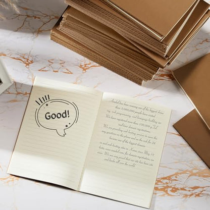 Mimorou 100 Pcs A5 Journals Notebooks Bulk,Dark Brown,Lined - color: Dark Brown, style: Lined