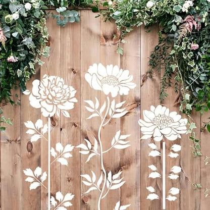 8 Pcs Large Flower Stencils for Painting, 2.9 X 5.9 Inch Flower Stencils for Crafts Reusable, Wood and Wall Stencils for Painting Large Pattern, DIY Templates Holiday Wall Paper (G) - style: G