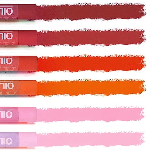 Mifuner Soft Oil Pastels Set (6 Sticks,6 Colors),Colors Heavy Oil Pastels Vibrant and Creamy,Pastel Art Supplies for Artists,Gallery Oil Painting Stick,Adult Art Drawing. Red - color: Pastel-6pcs Red
