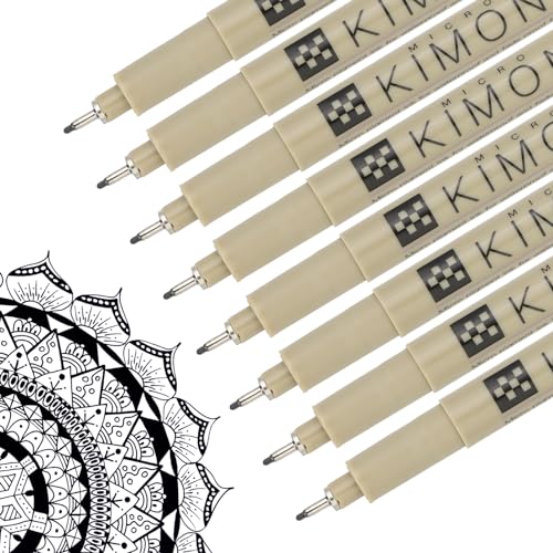 PATIKIL Micro Pen Fineliner Pens, 8Pcs 0.5mm Fine Point Drawing Pens Waterproof for Archival Artist Calligraphy Illustration Journaling Sketch, Black - size: 0.5mm